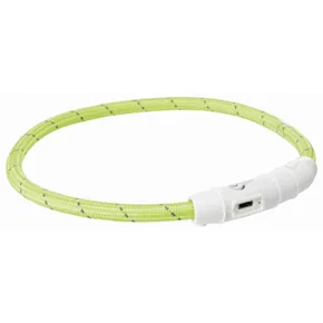 Świecący pierścień na szyję USB, zielony L-XL: 65 cm/o 7 mm